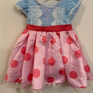 Little Bo Peep Blue and Pink Polka Dot Dress